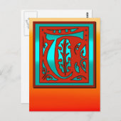 Initiaal T SouthWestern Sunset Colour Card Briefkaart (Voorkant / Achterkant)