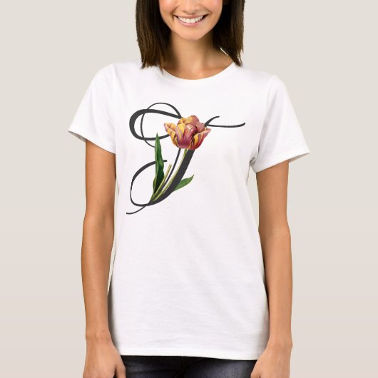 Initiaal T,  Tulpen T-shirt (Voorkant)
