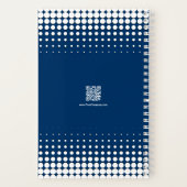 Initiaal Tagline Halftoon Blauw Wit Personal Notitieboek (Achterkant)