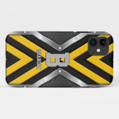 Initiaal toevoegen Naam Veiligheid Geel zwart Silv Case-Mate iPhone Case (Achterkant (horizontaal))