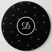 Initiaal trendy retro sterren custom initiaal ronde button 6,0 cm (Voorkant)