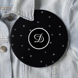 Initiaal trendy retro sterren custom initiaal ronde button 6,0 cm