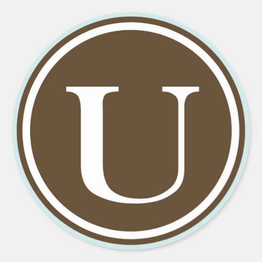 Initiaal U monogram cirkel letter zegel (Voorkant)
