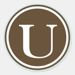 Initiaal U monogram cirkel letter zegel