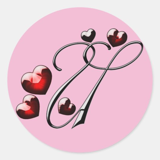 initiaal U monogram stickers (Voorkant)