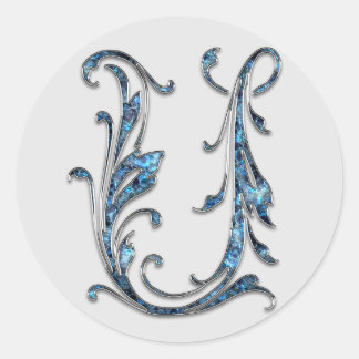 initiaal U monogram stickers