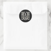 Initiaal U Ronde Sticker in zilver (Tas)