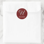 Initiaal U rood monogram douanenaam gunst zeehond Ronde Sticker (Tas)