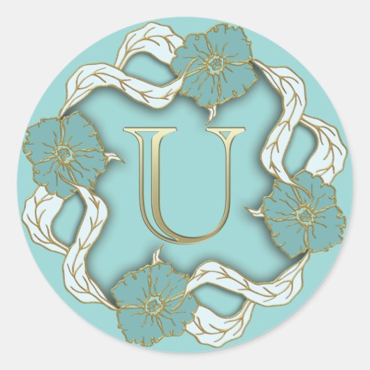 initiaal U-stickers Ronde Sticker (Voorkant)