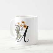 Initiaal U,  Ursinia T-Shirt Koffiemok (Voorkant links)