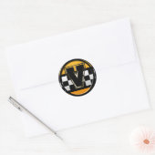 Initiaal V taxichauffeur Ronde Sticker (Envelop)