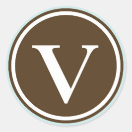 Initiaal V zegel rond monogram