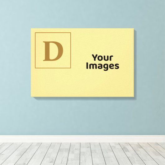 Initiaal van Champagne Family Canvas Afdruk (Insitu (Houten vloer))