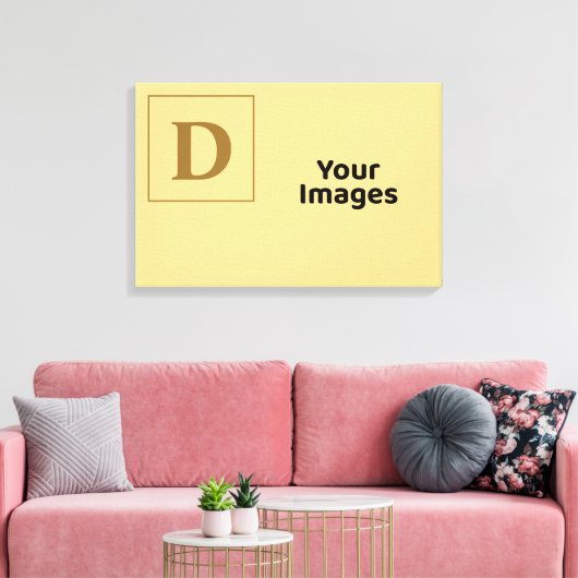 Initiaal van Champagne Family Canvas Afdruk (Insitu (Woonkamer))