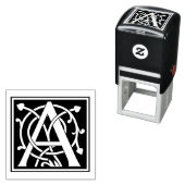 Initiaal van de Douane Monogrammed Mercer Zelfinktende Stempel (In situ)