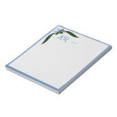 Initiaal van de Kute Decorative Floral Blue Border Notitieblok (Linkerzijde)