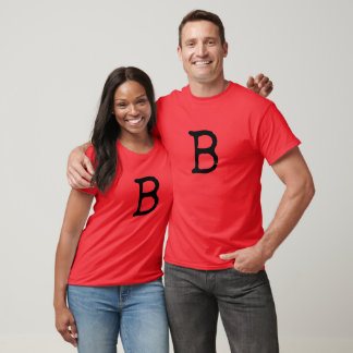 Initiaal van de naam t-shirt