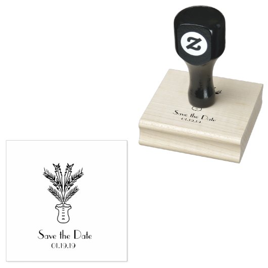 Initiaal van de palmboom rond de rotspalm rubberstempel (Gestempeld)