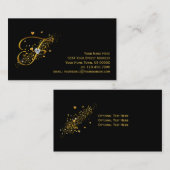 Initiaal van goud en diamant F Stardust Visitekaar Visitekaartje (Voorkant / Achterkant)