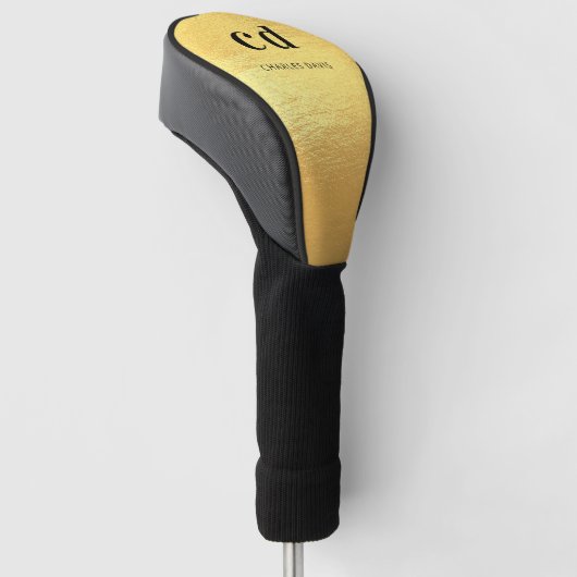 Initiaal van goudmetalen golfheadcover (Schuin)