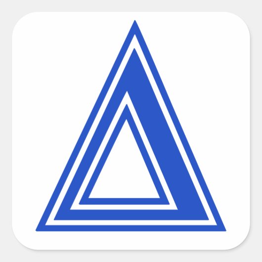 Initiaal van het Griekse Letter Delta Blue Monogra Vierkante Sticker (Voorkant)