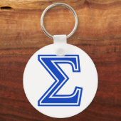 Initiaal van het Griekse Sigma Blue Monogram Sleutelhanger (Voorkant)