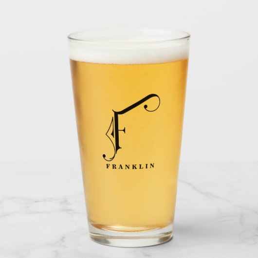 Initiaal van het Monogram van de klasse F met de K Glas (Voorkant gevuld)