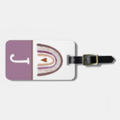 Initiaal van het Paarse en roze Boho-regenboog Kin Bagagelabel (Voorkant horizontaal)