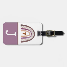 Initiaal van het Paarse en roze Boho-regenboog Kin Bagagelabel