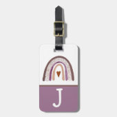 Initiaal van het Paarse en roze Boho-regenboog Kin Bagagelabel (Voorkant verticaal)