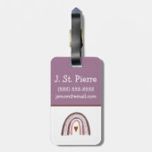 Initiaal van het Paarse en roze Boho-regenboog Kin Bagagelabel (Achterkant verticaal)