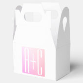 Initiaal van het Stel | Subtiele Roze Gradiatie Bedankdoosjes (Geopend)