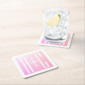 Initiaal van het Stel | Subtiele Roze Gradiatie Kartonnen Onderzetters (Insitu)