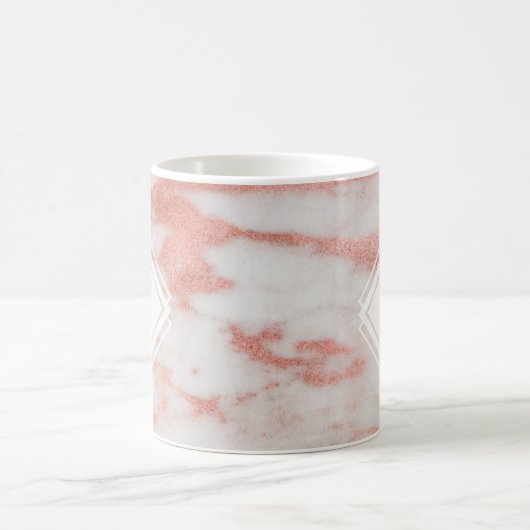 Initiaal van het witte en Roos goudmarmer Koffiemok (Center)