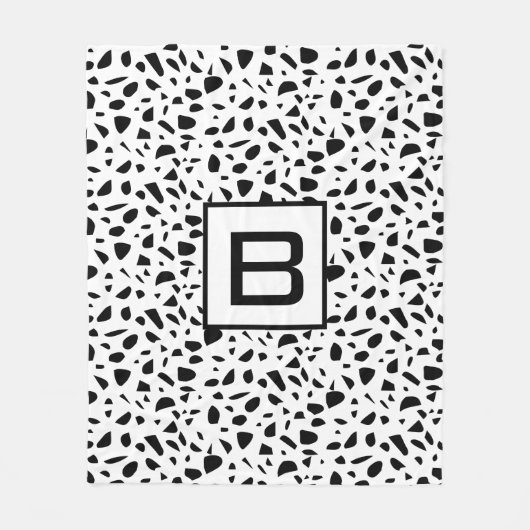 Initiaal van het witte tongpatroon Terrazzo Fleece Deken (Voorkant)