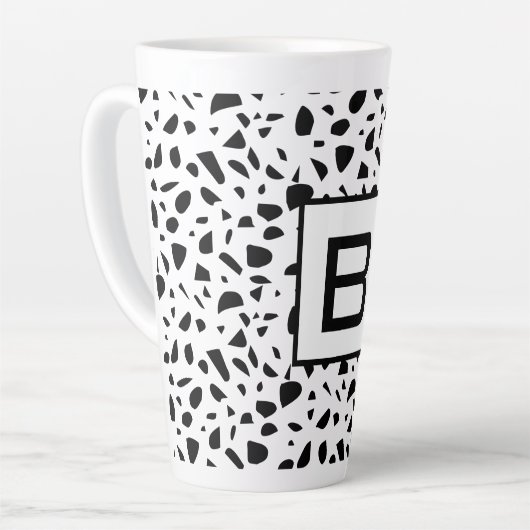 Initiaal van het witte tongpatroon Terrazzo Latte Mok (Linkerhoek)