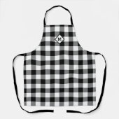 Initiaal van Pset Gingham White + Black Schort (Voorkant)
