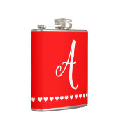 Initiaal van rode en witte monogram heupfles (Rechts)