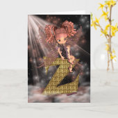 Initiaal Verjaardag Kaart Z Schattigee kleine fee (Gele Bloem)