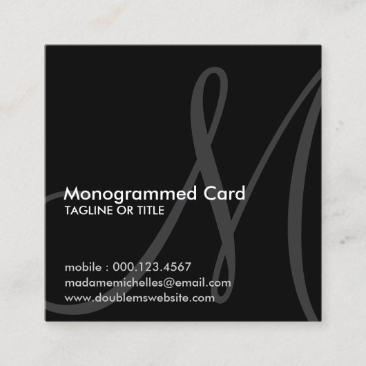 initiaal vierkant vierkante visitekaartje (Voorkant)