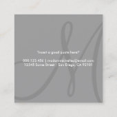 initiaal vierkant vierkante visitekaartje (Achterkant)