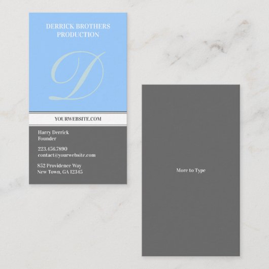 Initiaal Visitekaartje (Voorkant / Achterkant)