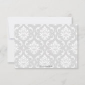 Initiaal voor bruiloft RSVP-kaart Damask Turquoise RSVP Kaartje (Achterkant)