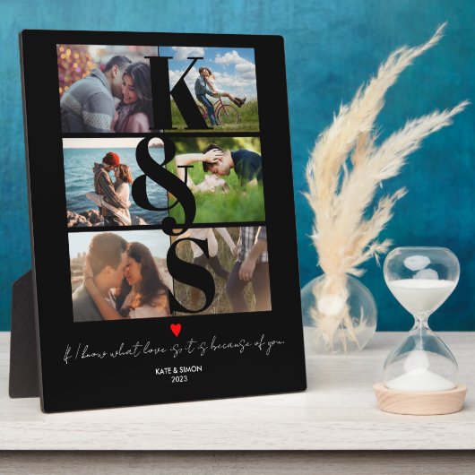 Initiaal voor gepersonaliseerde foto-inkuilcadeaup fotoplaat (Zijkant)