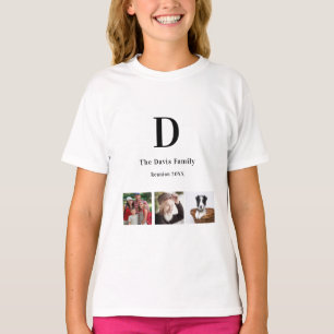 Initiaal voor gezinshereniging fotocollage t-shirt