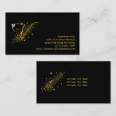 Initiaal voor goud en diamanten V Stardust Visitek Visitekaartje (Voorkant / Achterkant)