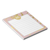 Initiaal voor gouden en roze penseelstreken notitieblok (Schuin)