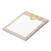 Initiaal voor gouden en roze penseelstreken notitieblok (Linkerzijde)