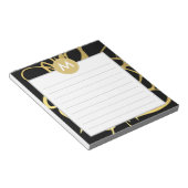 Initiaal voor gouden en zwarte penseelstreken notitieblok (Schuin)