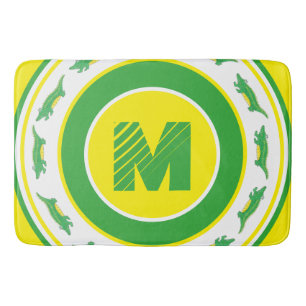 Initiaal voor groene alligator Crocodile Gator Badmat